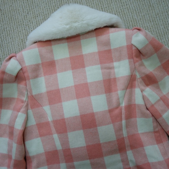 Love Shack Fancy Dumont Double Breasted Tweed Coat - Crisp Peach - Picture 10 of 12